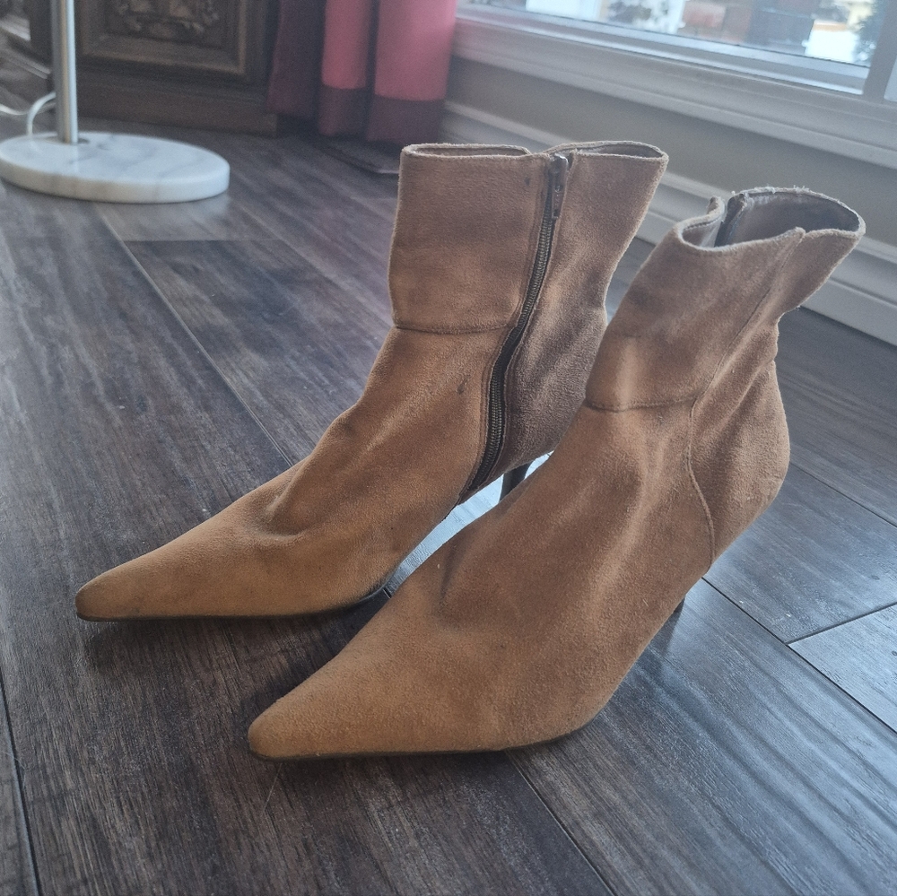 Camel Suede Ankle Boots Tan Brown 37